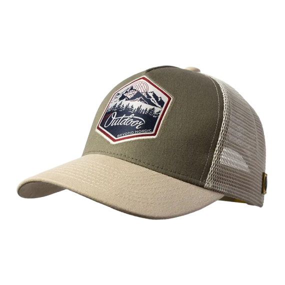 Beyond Nordic BN215 Great Outdoor Trucker Cap G-Beige i gruppen Klær Og Fottøy / Caps Og Annet Hodeplagg / Caps / Trucker Caps hos Sportfiskeprylar.se (BN215-G-BEIGE-OS)