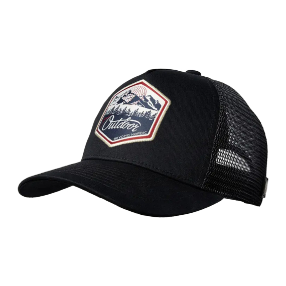 Beyond Nordic BN215 Great Outdoor Trucker Cap G-Black i gruppen Klær Og Fottøy / Caps Og Annet Hodeplagg / Caps / Trucker Caps hos Sportfiskeprylar.se (BN215-G-BLACK-OS)