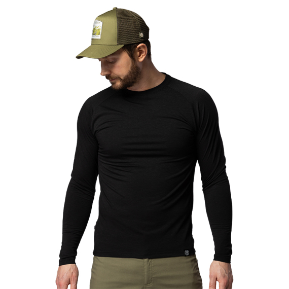 Beyond Nordic BN219 M\'s Light Merino LS Crew Onyx Black i gruppen Klær Og Fottøy / Klær / Mellomlag Og Undertøy / Superundertøy Genser/T-Skjorte hos Sportfiskeprylar.se (BN219-M-BLACK-Lr)