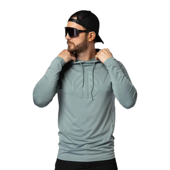 Beyond Nordic BN220 M\'s LS Sunblock Hoodie Green Milieu i gruppen Klær Og Fottøy / Klær / Gensere / Hettegensere hos Sportfiskeprylar.se (BN220-M-GREEN-Lr)