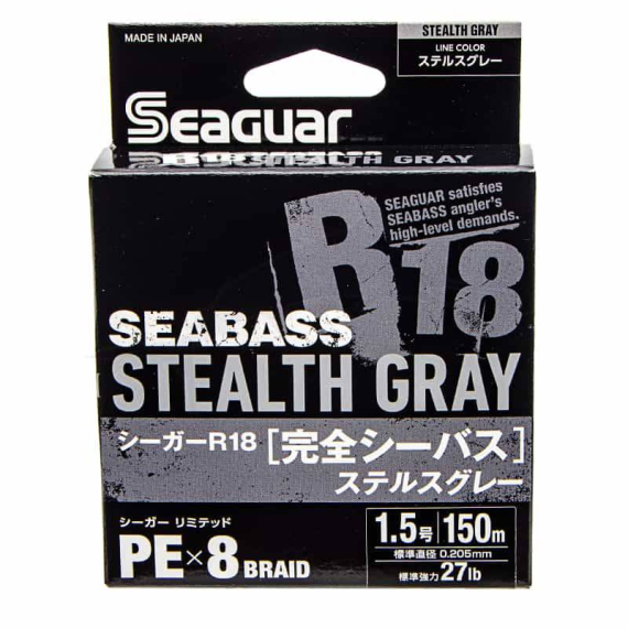 Seaguar R18 Kanzen Seabass 150m Stealth Grey i gruppen Snører / Multifilament hos Sportfiskeprylar.se (BOB-00-SEAGUAR-00-0055r)