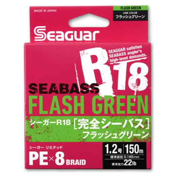Seaguar R18 Kanzen Seabass 150m Flash Green i gruppen Snører / Multifilament hos Sportfiskeprylar.se (BOB-00-SEAGUAR-0044r)