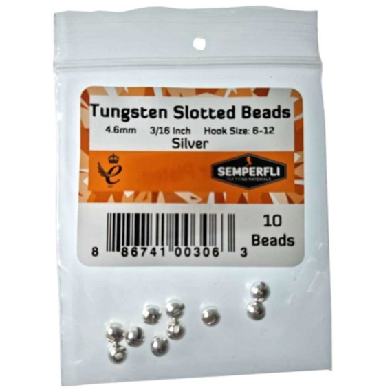 Semperfli Tungsten Slotted Beads 1,5mm - Silver i gruppen Kroker Og Terminal Takkel / Flue Binding / Fluebindingsmateriale / Coneheads/Tubevekter hos Sportfiskeprylar.se (BTBD015SLV)
