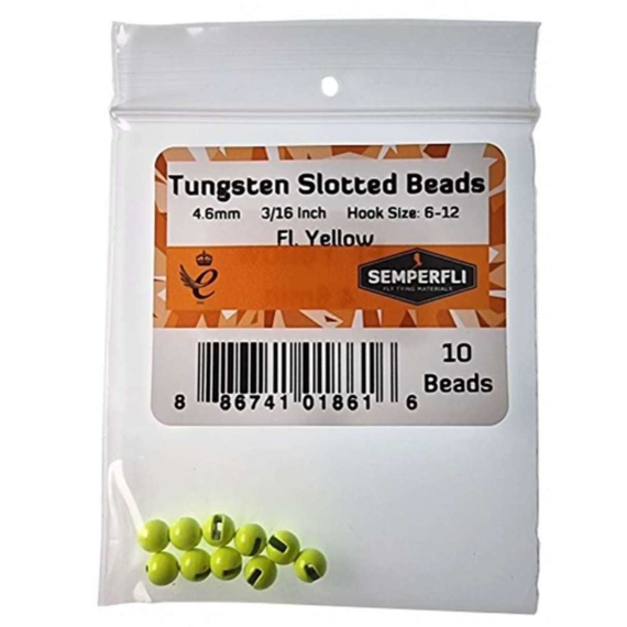 Semperfli Tungsten Slotted Beads 4,6mm - Fl Yellow i gruppen Kroker Og Terminal Takkel / Flue Binding / Fluebindingsmateriale / Coneheads/Tubevekter hos Sportfiskeprylar.se (BTBD046FYL)