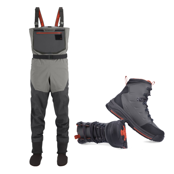 Simms Freestone Wader Combo with Freestone Boots - Smoke i gruppen Klær Og Fottøy / Vadebukser Og Vadeutstyr / Vadesett hos Sportfiskeprylar.se (BUNDLE_13612-040-20)