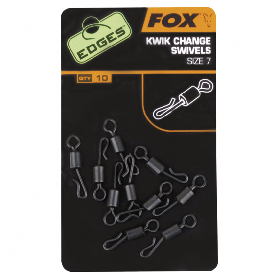 Fox Edges Kwik Change Swivels Size 7 10-pack i gruppen Kroker Og Terminal Takkel / Snappere / Hurtigkoblinger hos Sportfiskeprylar.se (CAC485)