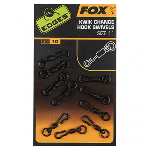 Fox Edges Kwik Change Hook Swivels (10-pack) Size 10 i gruppen Kroker Og Terminal Takkel / Snappere / Hurtigkoblinger hos Sportfiskeprylar.se (CAC701)