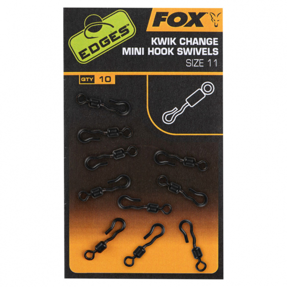 Fox Edges Kwik Change Mini Hook Swivel Size 11 (10-pack) i gruppen Kroker Og Terminal Takkel / Snappere / Hurtigkoblinger hos Sportfiskeprylar.se (CAC763)