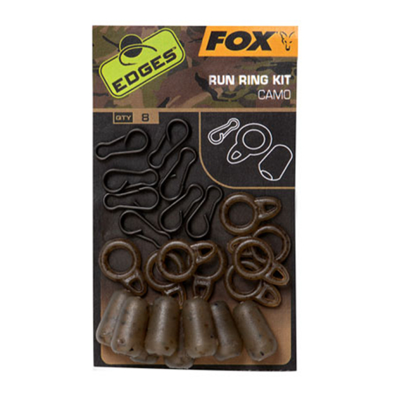 Fox Edges Camo Run Ring Kit 8-pack i gruppen Kroker Og Terminal Takkel / Rigg Tilbehør / Annet Rig Tilbehør hos Sportfiskeprylar.se (CAC772)