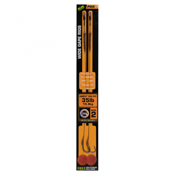 Fox Edges Wide Gape 2 - 35lb Camotex Semi Stiff (2-pack) i gruppen Kroker Og Terminal Takkel / Ferdiglagde Rigger / Specimen Takkel hos Sportfiskeprylar.se (CCR175)