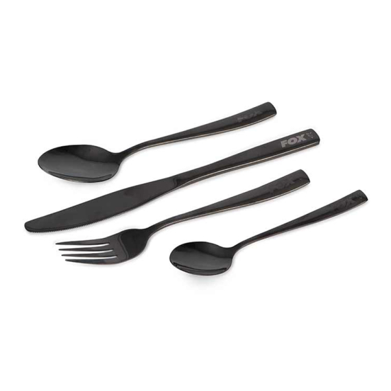 Fox Cookware Black Stainless Cutlery Set i gruppen Outdoor / Feltkjøkken Og Redskaper / Stormkjøkken Og Utendørskjøkken hos Sportfiskeprylar.se (CCW041)