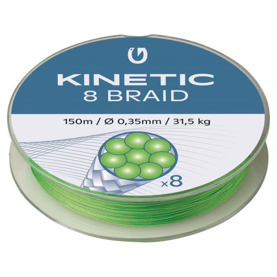 Kinetic 8 Braid 150m Fluo Green i gruppen Snører / Multifilament hos Sportfiskeprylar.se (F500-023r)