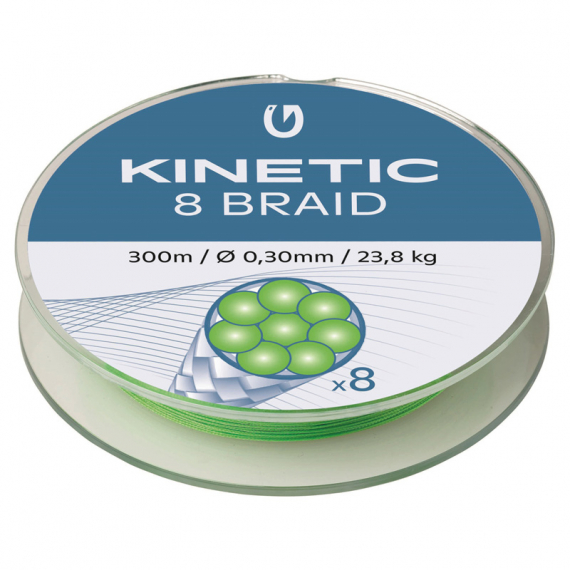 Kinetic 8 Braid 300m Fluo Green i gruppen Snører / Multifilament hos Sportfiskeprylar.se (F501-023r)