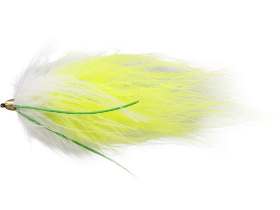 Marabou Worm White/Chartreuse i gruppen Sluker / Fluer / Streamere hos Sportfiskeprylar.se (FL24064r)