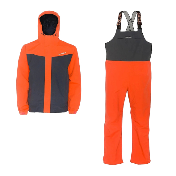 Grundéns Full Share Jacket & Bib Combo Orange/Grey i gruppen Klær Og Fottøy / Klær / Fiskedress hos Sportfiskeprylar.se (FULLSHAREORANGGERYSET)