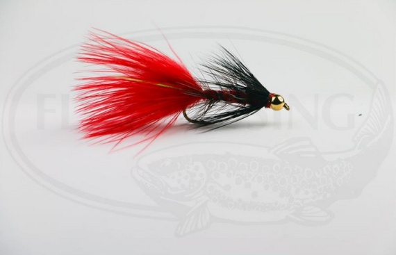 Wolly Bugger Gold Head Red Black size 8 i gruppen Sluker / Fluer / Streamere hos Sportfiskeprylar.se (HF1231-8)