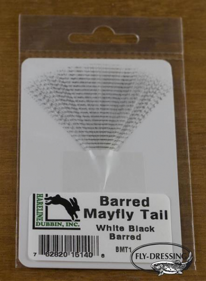 BARRED MAYFLY TAIL #1 WHITE BLACK BARRED i gruppen Kroker Og Terminal Takkel / Flue Binding / Fluebindingsmateriale / Andre Syntetiske Materialer hos Sportfiskeprylar.se (HL-BMT1)