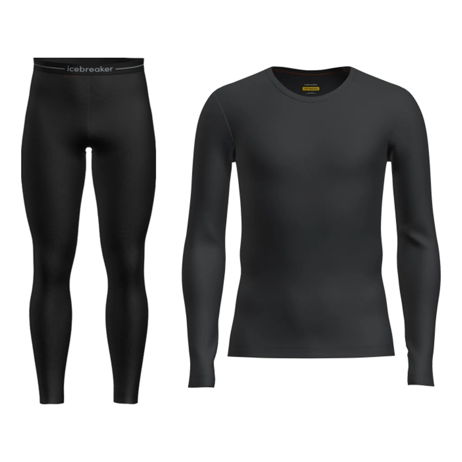 Icebreaker M\'s Merino 175 Everyday LS Crew & Leggings Set Black i gruppen Klær Og Fottøy / Klær / Mellomlag Og Undertøy / Undertøyssett hos Sportfiskeprylar.se (IB0A57P30011001r)