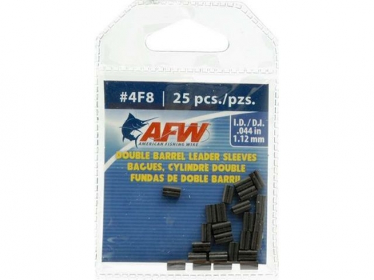 AFW Double Barrel Sleeves, Size #4F8 (1.12 mm) 25 pack i gruppen Kroker Og Terminal Takkel / Crimps hos Sportfiskeprylar.se (J04F8B-A)