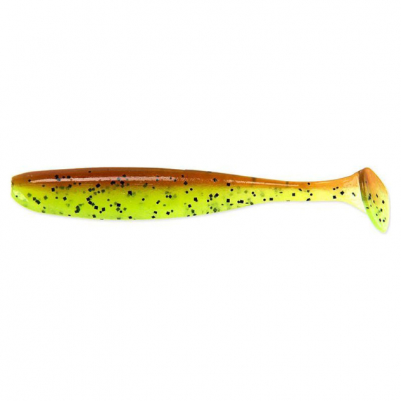 Keitech Easy Shiner 10cm (7-pack) - Motoroil / Chartreuse
