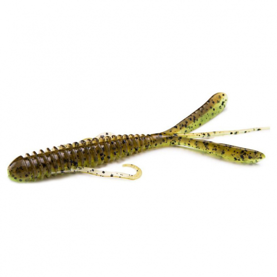 Keitech Hog Impact 8,9cm (10-pack) - Green Pumpkin /Chartreuse