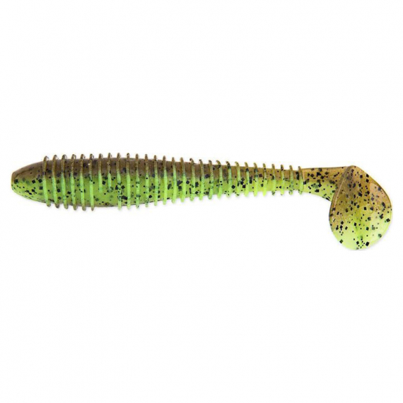 Keitech FAT Swing Impact 9,6cm (6-pack) - Green Pumpkin / Chartreuse