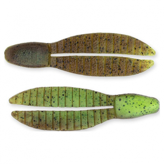 Keitech Flex Chunk Medium 7,6cm (6-pack) - Green Pumpkin / Chartreuse