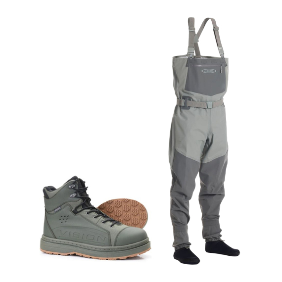 Vision Koski Grey & Koski Green 2.0 Gummi Wading Set i gruppen Klær Og Fottøy / Vadebukser Og Vadeutstyr / Vadesett hos Sportfiskeprylar.se (KOSKIGREYKOSKIGUMMI)
