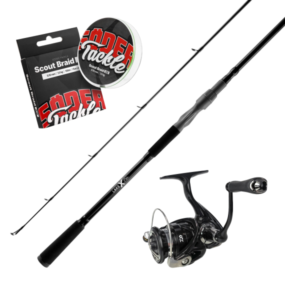 Lake X Pike Spinning 8\'6\'\' Fast Action XH 70-150g & Daiwa Pitch Black i gruppen Kombinasjoner / Spinnsett / Gjedde Spinnsett hos Sportfiskeprylar.se (LAKEXDAIWAPITCHBLACCOMBO)
