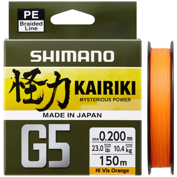 Shimano Line Kairiki G5 150m Orange - 0.17mm 6.9kg i gruppen Snører / Multifilament hos Sportfiskeprylar.se (LDM51UE170150H)