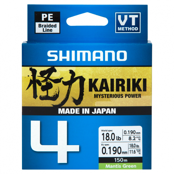 Shimano Kairiki 4, Mantis Green - 150m i gruppen Snører / Multifilament hos Sportfiskeprylar.se (LDM54TE0810015Gr)