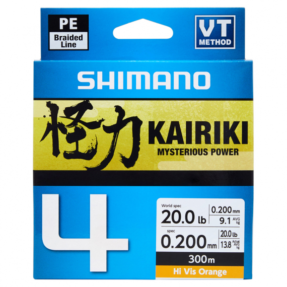 Shimano Kairiki 4, Orange - 150m i gruppen Snører / Multifilament hos Sportfiskeprylar.se (LDM54TE0810015HORANGEr)