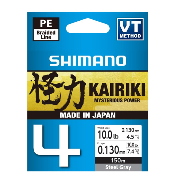 Shimano Kairiki 4 150m Steel Gray i gruppen Snører / Multifilament hos Sportfiskeprylar.se (LDM54TE4028015Sr)