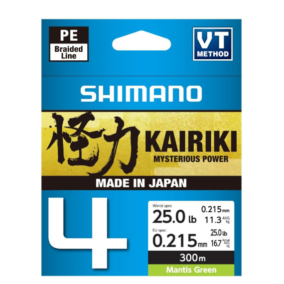 Shimano Kairiki 4 300m Mantis Green i gruppen Snører / Multifilament hos Sportfiskeprylar.se (LDM64TE5031530Gr)
