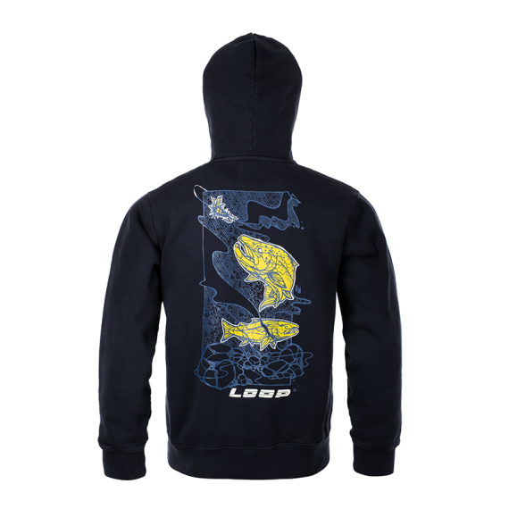 Loop M\'s Logo Hoodie Atlantic Salmon Navy i gruppen Klær Og Fottøy / Klær / Gensere / Hettegensere hos Sportfiskeprylar.se (LMLHAS01-703-2XLr)
