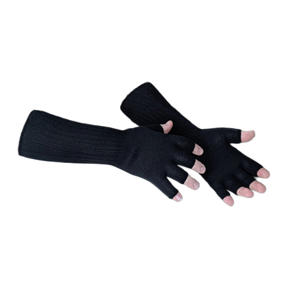 Norolan Merino Wool Fingerless Gloves - Black One-Size i gruppen hos Sportfiskeprylar.se (MEKY-1)