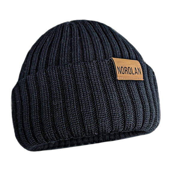 Norolan Merino Wool Ice Fishing Beanie - Black One-Size i gruppen hos Sportfiskeprylar.se (MEPI-1)