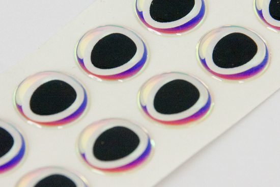 Epoxy Eyes 16,0 mm oval dubbel - svart/pearl i gruppen Kroker Og Terminal Takkel / Flue Binding / Fluebindingsmateriale / Øyne hos Sportfiskeprylar.se (MEY10-PRL3C)