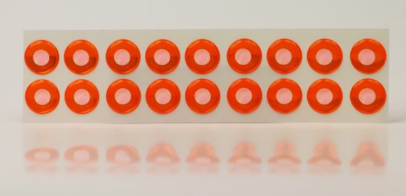 Epoxy Eyes 5,1mm white/orange i gruppen Kroker Og Terminal Takkel / Flue Binding / Fluebindingsmateriale / Øyne hos Sportfiskeprylar.se (MEY3-962)