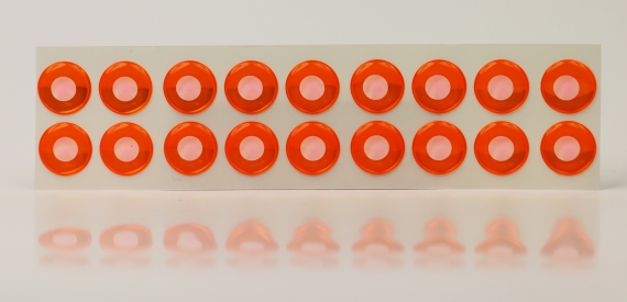 Epoxy Eyes 11mm , White Orange i gruppen Kroker Og Terminal Takkel / Flue Binding / Fluebindingsmateriale / Øyne hos Sportfiskeprylar.se (MEY7-962)
