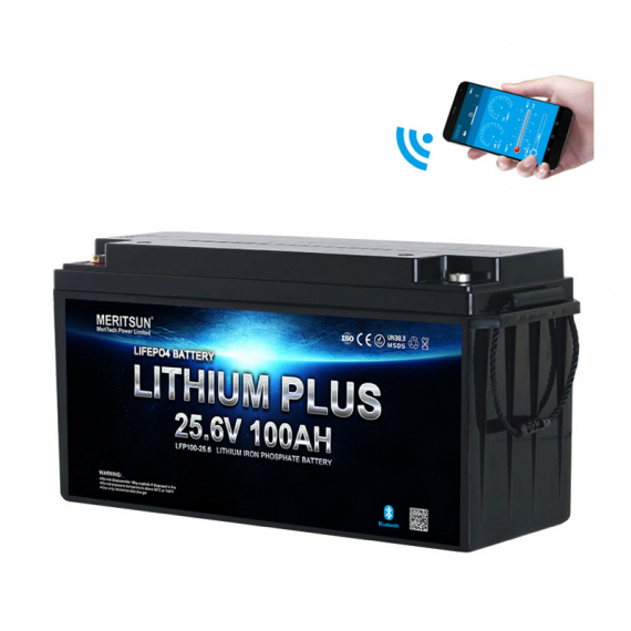 Meritsun Litiumbatteri 24V 100Ah BT i gruppen Båtelektronikk / Batterier Og Ladere / Batterier / Lithiumbatterier hos Sportfiskeprylar.se (MS256V100BT)