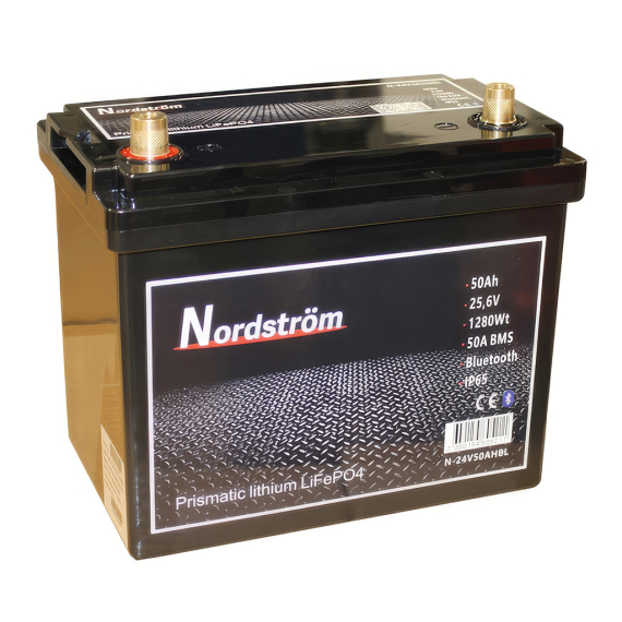 Nordström Lithium 24v Batteri 50 Ah BT i gruppen Båtelektronikk / Batterier Og Ladere / Batterier / Lithiumbatterier hos Sportfiskeprylar.se (N-24V50AHBL)