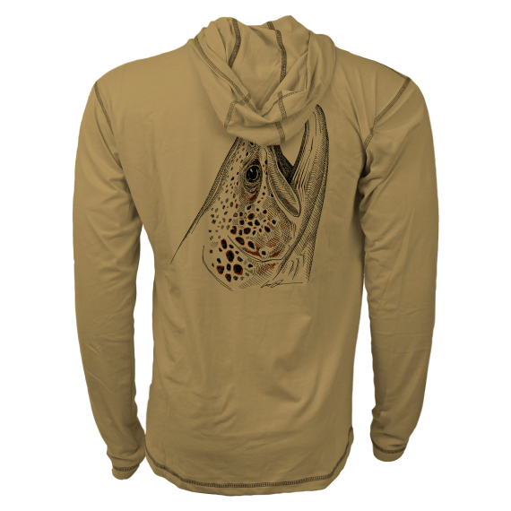 RepYourWater Hooded Sun Shirt Merino Breeze Rising Brown i gruppen Klær Og Fottøy / Klær / T-Skjorte hos Sportfiskeprylar.se (NFD9572-Mr)