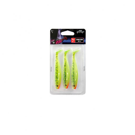 Fox Rage Pro Shad 10 cm / 4\'\' UV Lemontiger 3-pack i gruppen Sluker / Softbaits / Abbor Softbaits Og Gjørs Softbaits hos Sportfiskeprylar.se (NPS021)