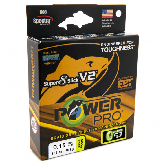 PowerPro Super 8 Slick V2 Moon Shine 135m i gruppen Snører / Multifilament hos Sportfiskeprylar.se (PPBISV213513MSr)