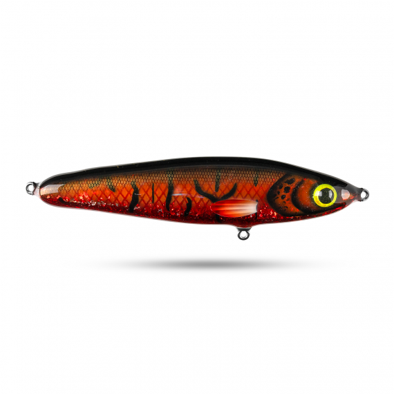 Pineslope Lures Beef Jerky Shallow 22cm, 130g - Red/Black Glitter i gruppen Sluker / Håndlagde Baits / Håndlagde Jerkbaits hos Sportfiskeprylar.se (PSLBJS22-8)