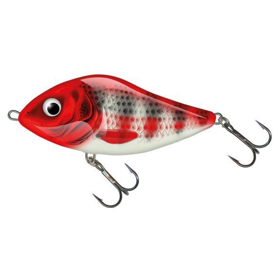 Salmo Slider 7cm, 17g Floating - Holo Red Head Striper i gruppen Sluker / Swimbaits / Hard Swimbait hos Sportfiskeprylar.se (QSD329)