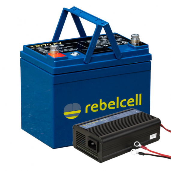 Rebelcell 12V70 AV Li-ion Med Laddare 12.6V10A i gruppen Båtelektronikk / Batterier Og Ladere / Batterier / Lithiumbatterier hos Sportfiskeprylar.se (RC12070AVREUAPACK)