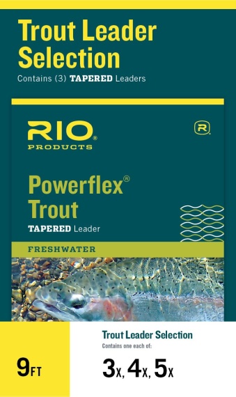Rio Powerflex Trout Taperad Leader 9ft 3-Pack 3X/4X/5X i gruppen Kroker Og Terminal Takkel / Ledere Og Fortommsmaterialer / Ferdiglagde Fortommer / Tappert Fortomm hos Sportfiskeprylar.se (RP24330)