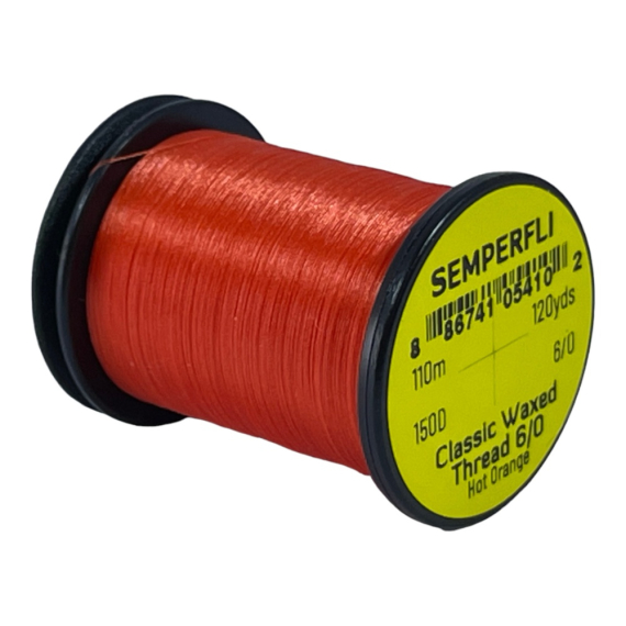 Semperfli Classic Waxed Thread 110m 12/0 - Hot Orange i gruppen Kroker Og Terminal Takkel / Flue Binding / Fluebindingsmateriale / Bindetråd hos Sportfiskeprylar.se (SCWX112HOR)